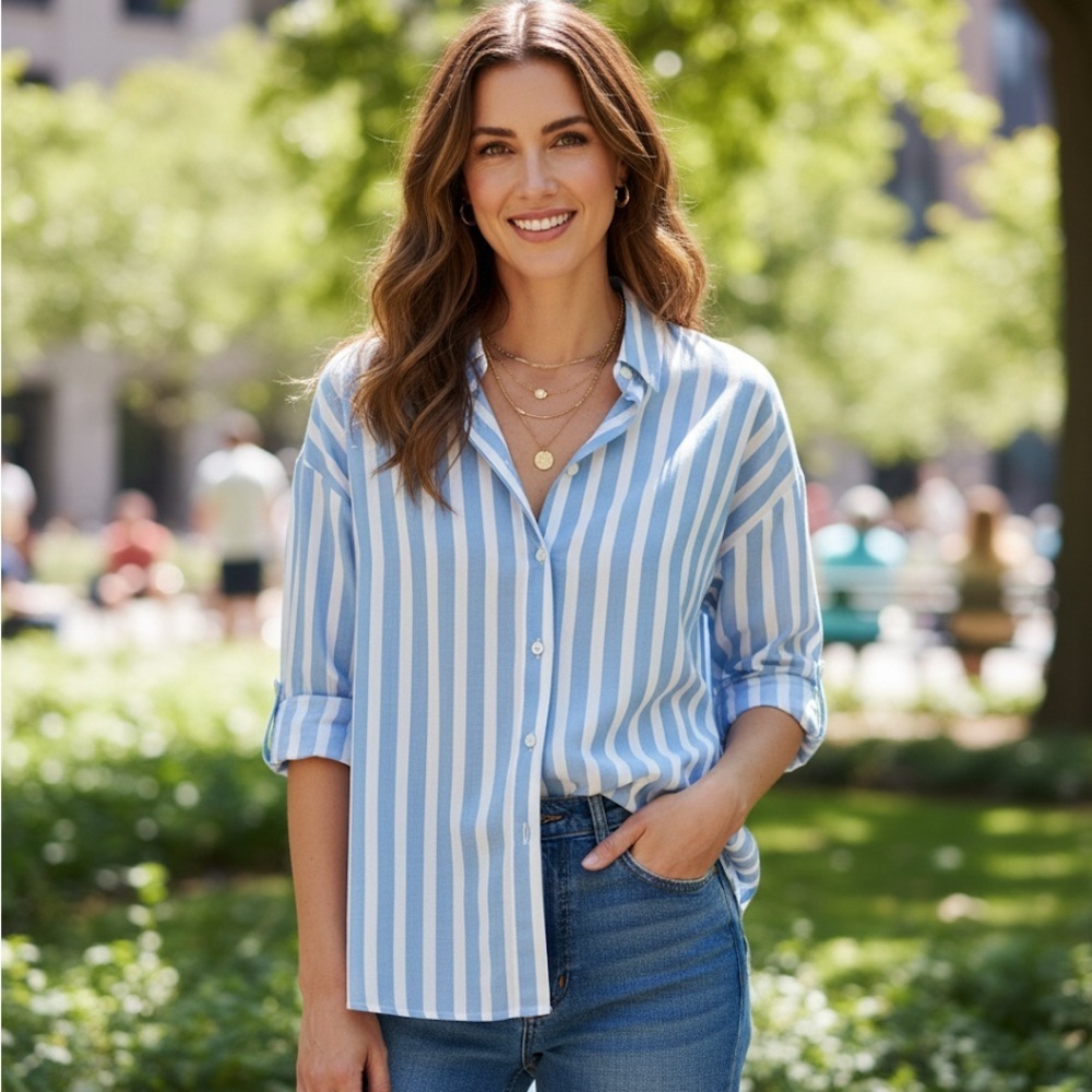 Classic Striped Button-Down Shirt